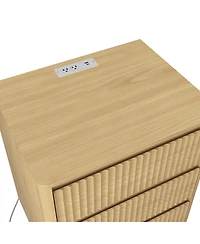 Streamdale Furniture (Set of 2) End Table with Usb C Charging Station and 3 Drawers