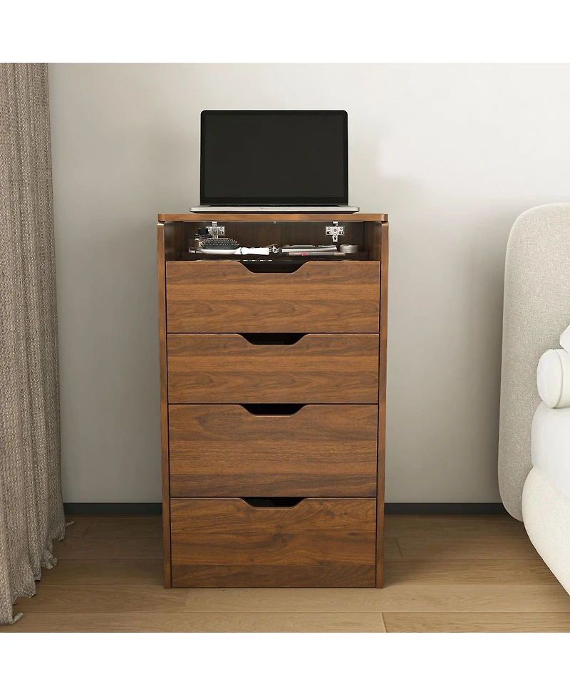 Streamdale Furniture 3-in-1 Vanity Desk with Lighted Mirror and Stool