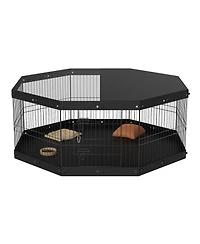 Vevor Dog Playpen 8 Panels Foldable Metal Dog Exercise Pen with Cover and Pad