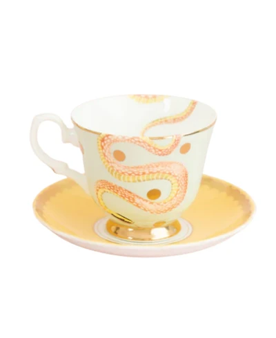 Yvonne Ellen 2-Piece Snakey Teacup and Saucer Set