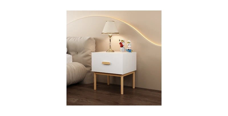 Lucky One 1-Drawer Nightstand with Solid Pine Legs