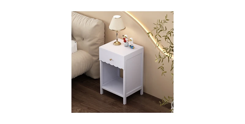 Lucky One Nightstand with Drawer and Shelf