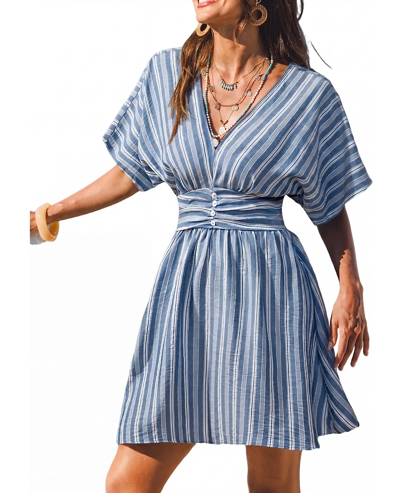 Cupshe Women's Here for It Striped Mini Beach Dress