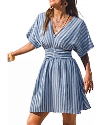 Cupshe Women's Here for It Striped Mini Beach Dress