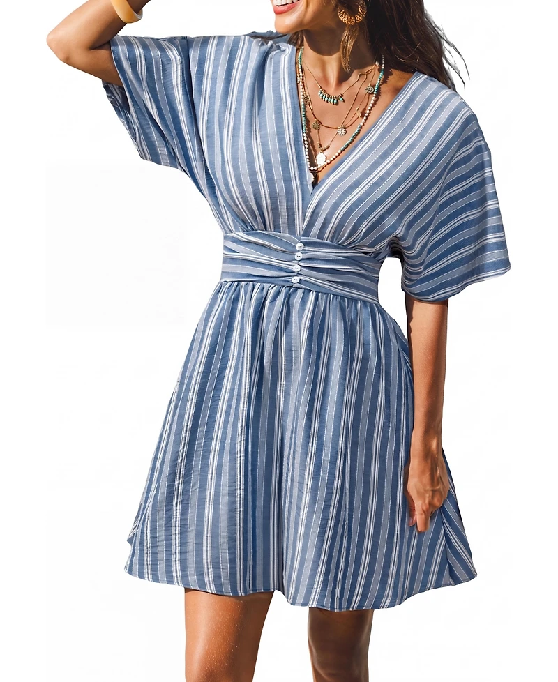 Cupshe Women's Here for It Striped Mini Beach Dress