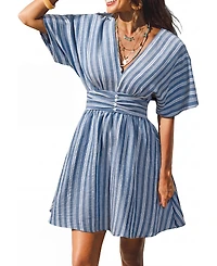 Cupshe Women's Here for It Striped Mini Beach Dress