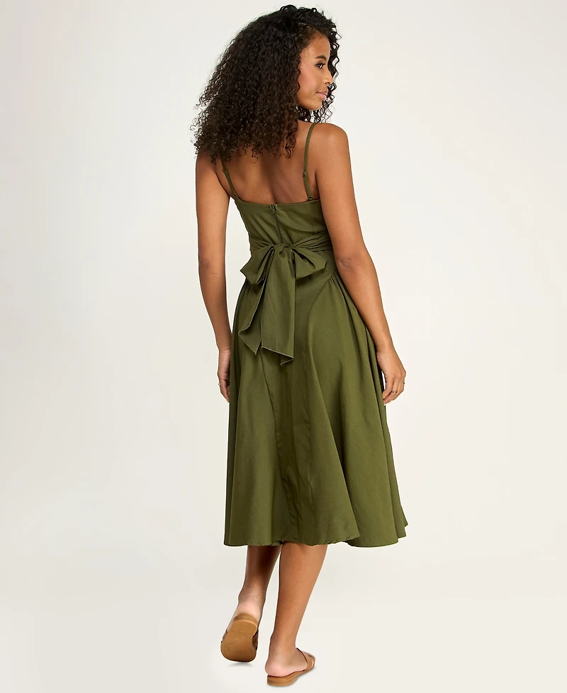 Katia Rae Juniors' Sweetheart-Neck Bow-Back Dress