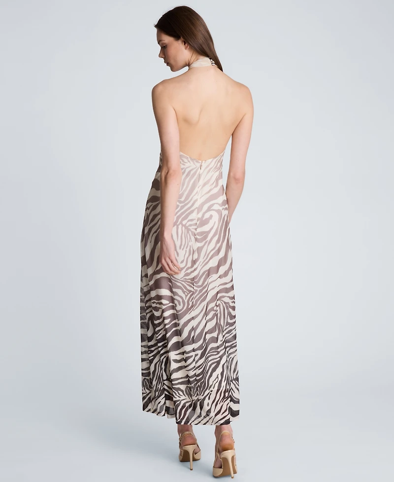 Kenneth Cole Women's Halter Neck Mesh Midi Dress
