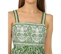 CeCe Women's Strap Trim Combo Midi Dress
