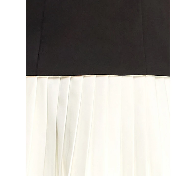 Alex & Sophia Juniors' Square Neck Pleated Mini Dress