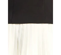 Alex & Sophia Juniors' Square Neck Pleated Mini Dress