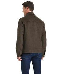 Vince Camuto Men's Men s Zip Front Faux Wool Jacket