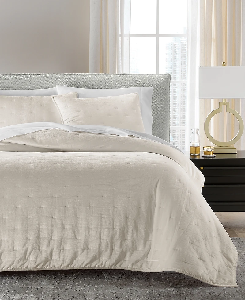 Hotel Collection Velvet Plush 3-Piece Coverlet Set, Full/Queen, Macy's Exclusive