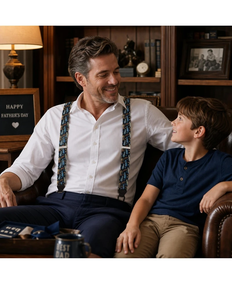 Trafalgar Men's Father Knows Best Silk Button End Suspenders