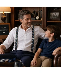 Trafalgar Men's Father Knows Best Silk Button End Suspenders