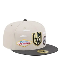 New Era Men's Tan/Black Vegas Golden Knights Localized City Icon 59FIFTY Fitted Hat