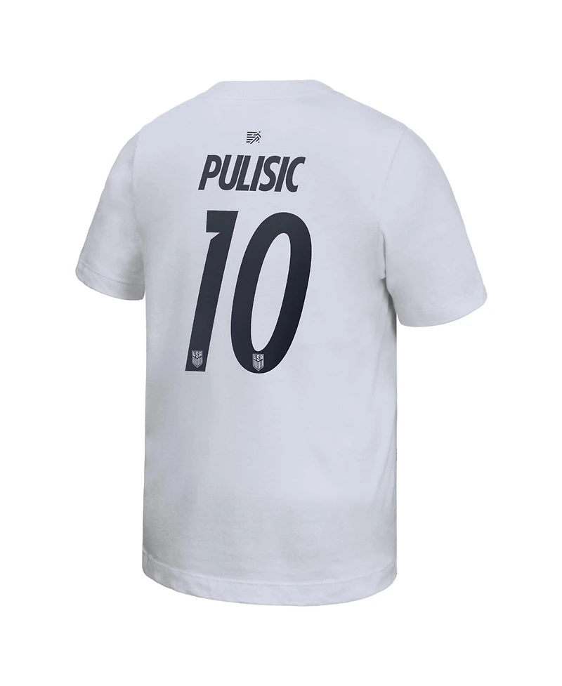 Nike Big Boys and Girls Christian Pulisic White Usmnt Home Player Name & Number T-Shirt