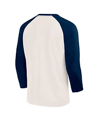 Darius Rucker Collection By Fanatics Men's Cream/Navy Los Angeles Dodgers Americana 3/4-Sleeve Raglan T-Shirt