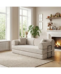 Maison Boucle 78.74'' Wide Convertible Sleeper Sofa Bed, 3 Seater, Daybed