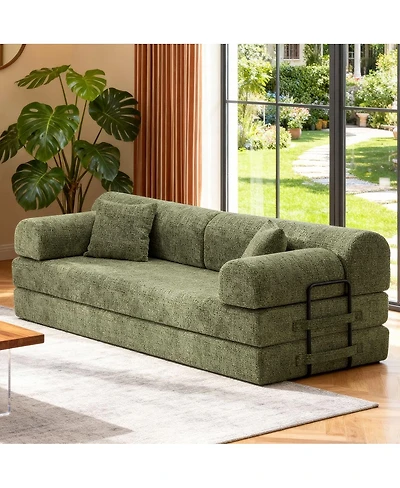 Maison Boucle 78.74'' Wide Convertible Sleeper Sofa Bed, 3 Seater, Daybed