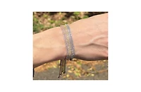 Suzy Levian New York Sterling Silver Double-Strand Pave Cubic Zirconia Adjustable Bolo Tennis Bracelet