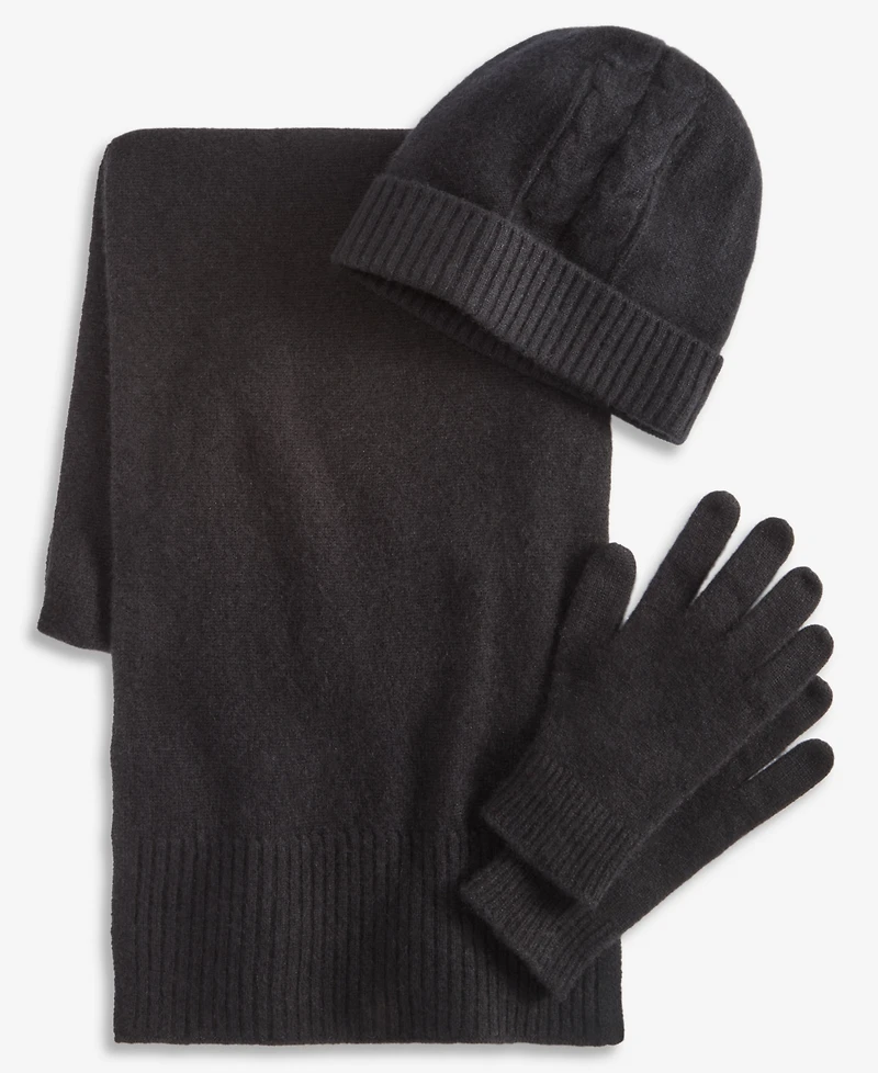 Charter Club Cashmere Hat, Gloves & Scarf Boxed Gift Set, Created for Macy's