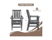 Sugift Set of 4 Patio Dining Chairs with Wide Armrests and Hdpe Slatted Backrest