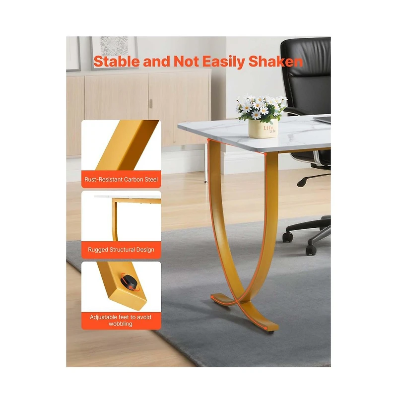 Sugift Executive Office Desk Modern Computer Table with Rectangular Top