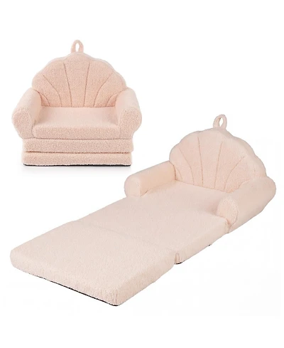 Slickblue 2-in-1 Convertible Kids Sofa Chair with Fold-Out Toddler Bed