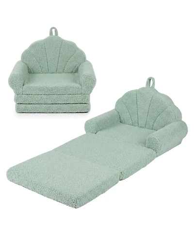 Slickblue 2-in-1 Convertible Kids Sofa Chair with Fold-Out Toddler Bed