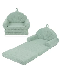 Slickblue 2-in-1 Convertible Kids Sofa Chair with Fold-Out Toddler Bed