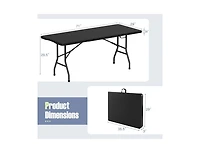 Boyel Living 6 ft Portable Folding Table 350 Lbs Fold-in-Half with Hdpe Tabletop
