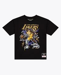 Mitchell & Ness Men's LeBron James Black Los Angeles Lakers Chalked Up T-Shirt