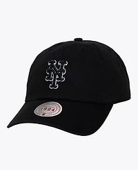 Mitchell & Ness Men's and Women's Black White New York Mets 1904 Strapback Adjustable Hat