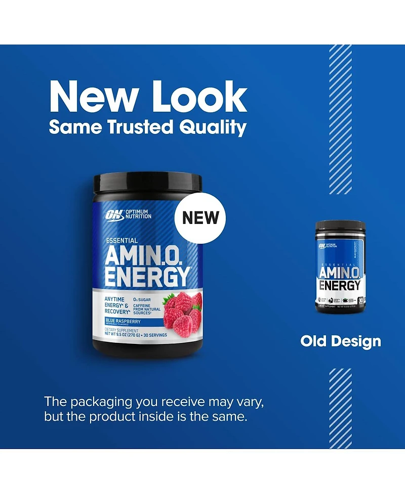 Optimum Nutrition Amino Energy, Pre Workout with Tea, Bcaa, Amino Acids, and Coffee Extract, Raspberry, 30 Servings