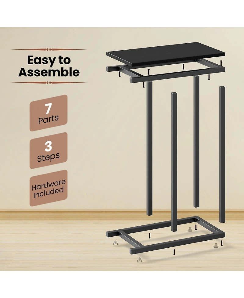 Slickblue C-Shaped Side Table Space-Saving and Modern Accent for Living Room