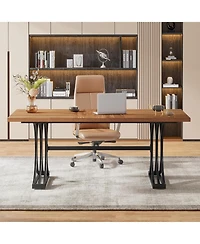 Tribesigns 63" Large Office Desk,Modern Executive Desks with Stylish Legs,Wood Computer Desk,Business Work Desk for Home Office