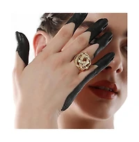 Sohi Women's California Gold The Basket Weave Statement Ring