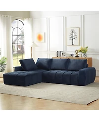 Sailvan Faux Fur L-Shape Luxury Sectional Oversized Sofa, Comfy Sleeper Couch,No Assembly Required