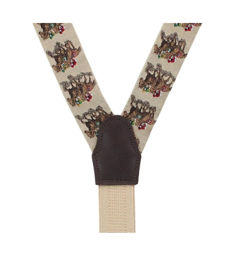 Trafalgar Men's The Home Stretch Novelty Silk Button End Suspenders
