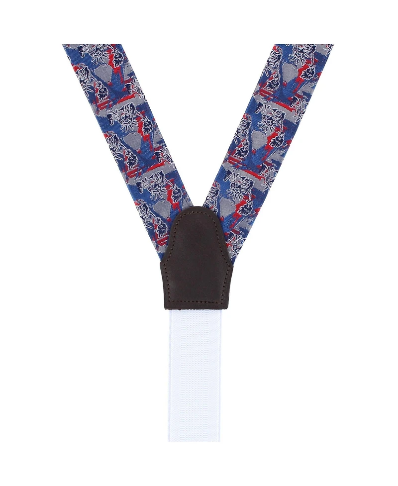 Trafalgar Men's Freedom's Torch Patriotic Silk Novelty Button End Suspenders
