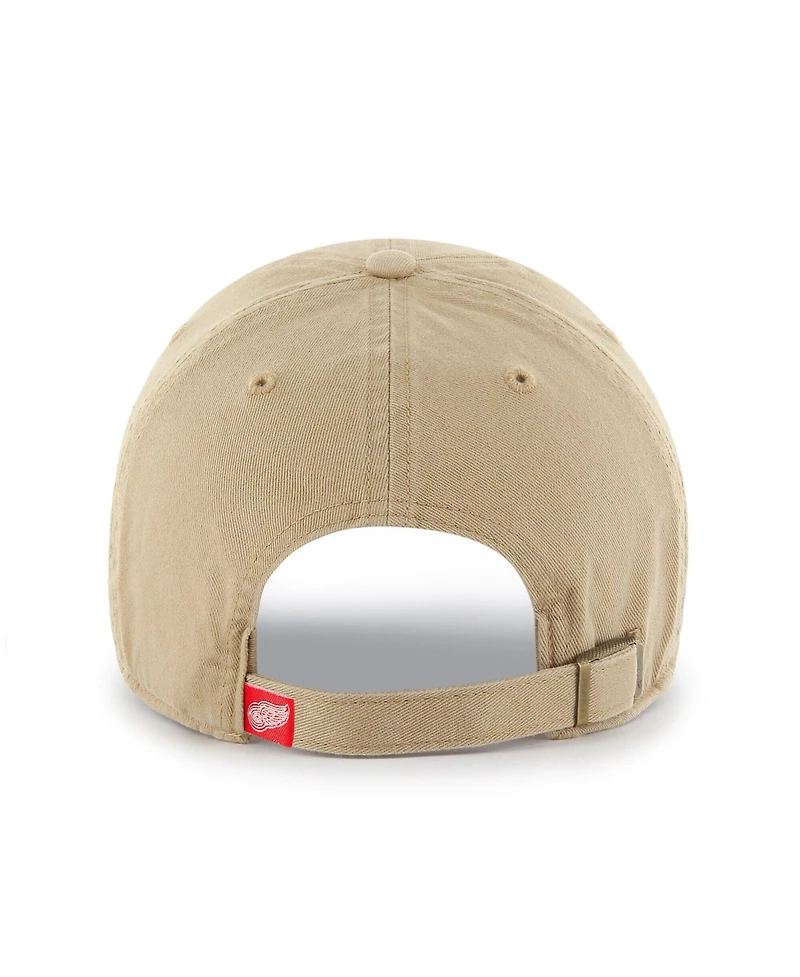 '47 Brand Men's Khaki Detroit Red Wings Logo Clean Up Adjustable Hat