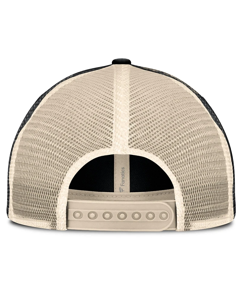 Fanatics Men's Black/Natural Anaheim Ducks Rival Trucker Adjustable Hat