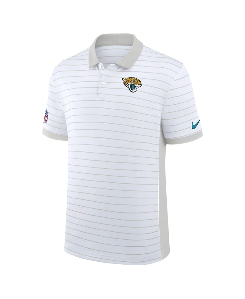 Nike Men's White Jacksonville Jaguars Sideline Victory Stripe Dri-fit Polo Shirt