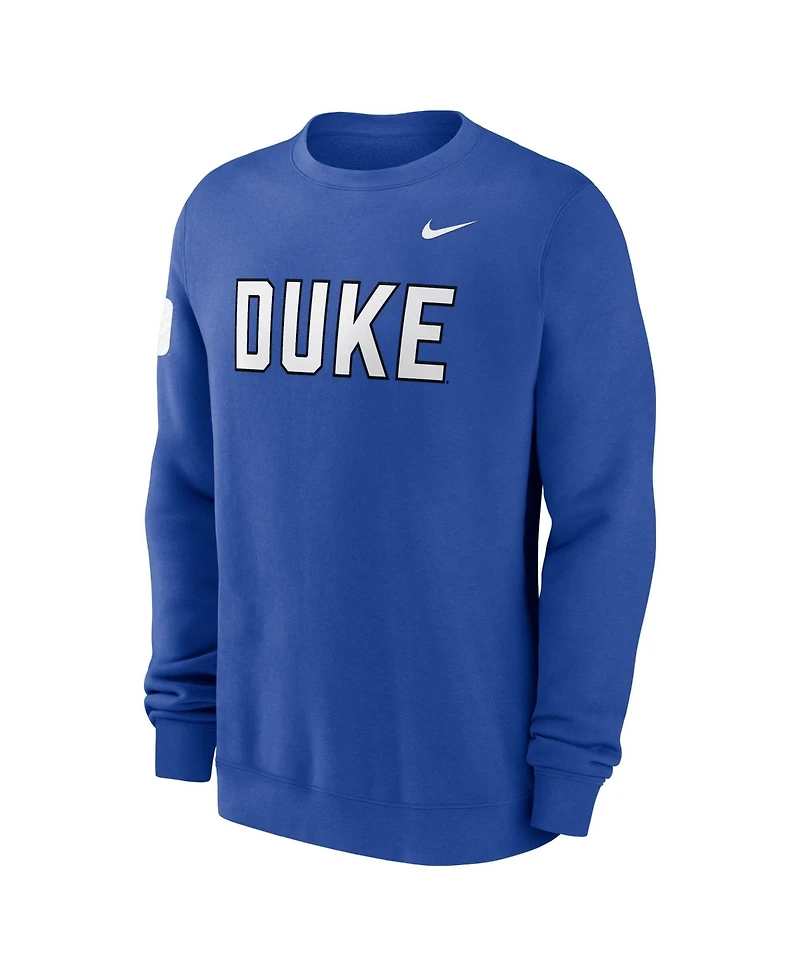 Nike Men's Royal Duke Blue Devils 2026 Sideline Club Sweatshirt