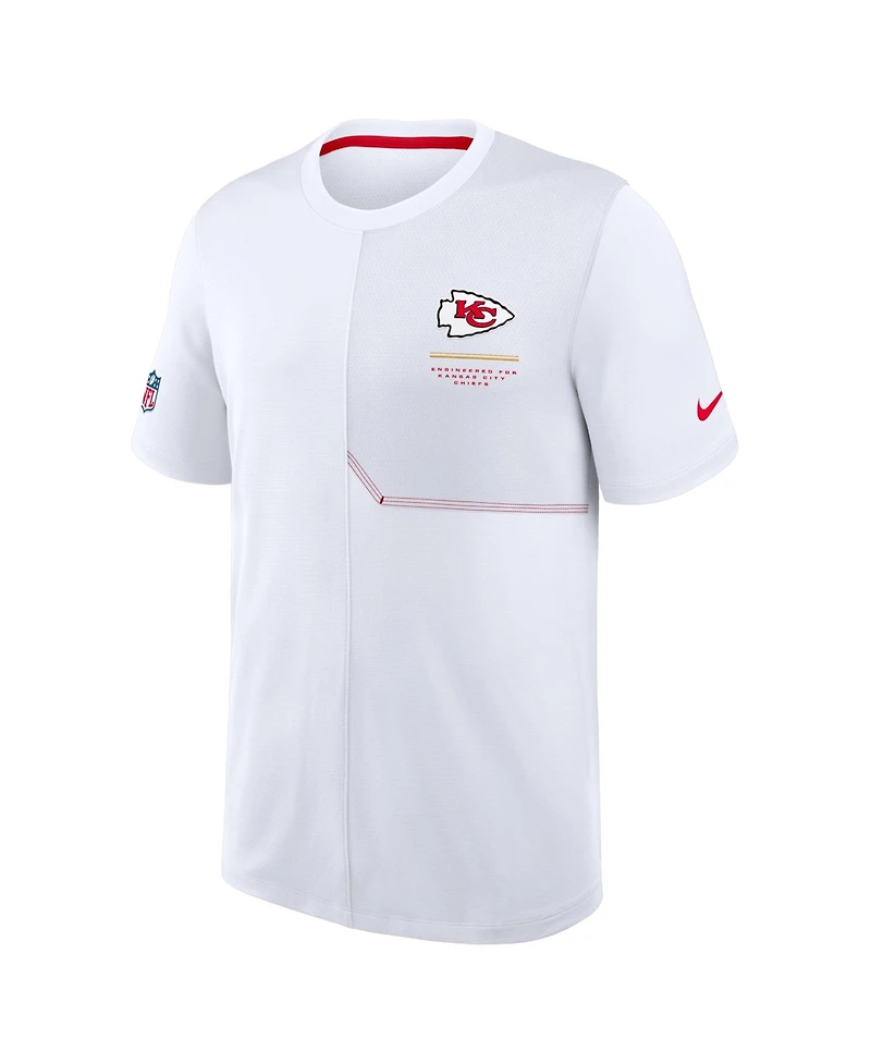 Nike Men's White Kansas City Chiefs Sideline Uv Dri-fit Coaches T-Shirt