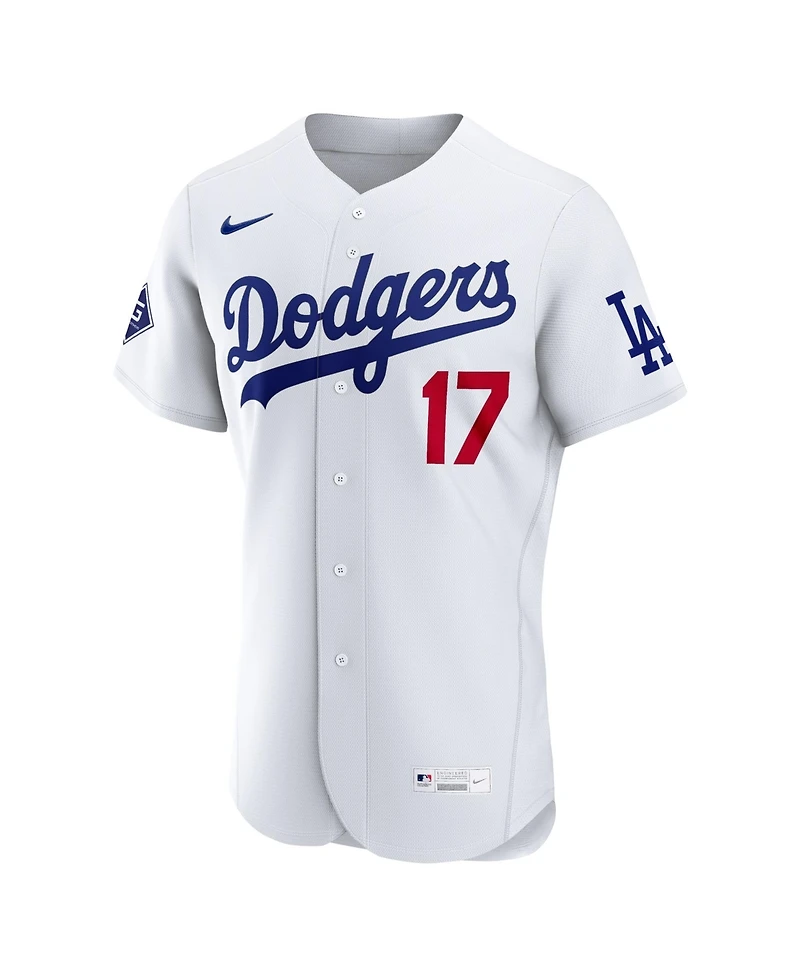 Nike Men's Shohei Ohtani White Los Angeles Dodgers Home Authentic Sponsor Patch Jersey