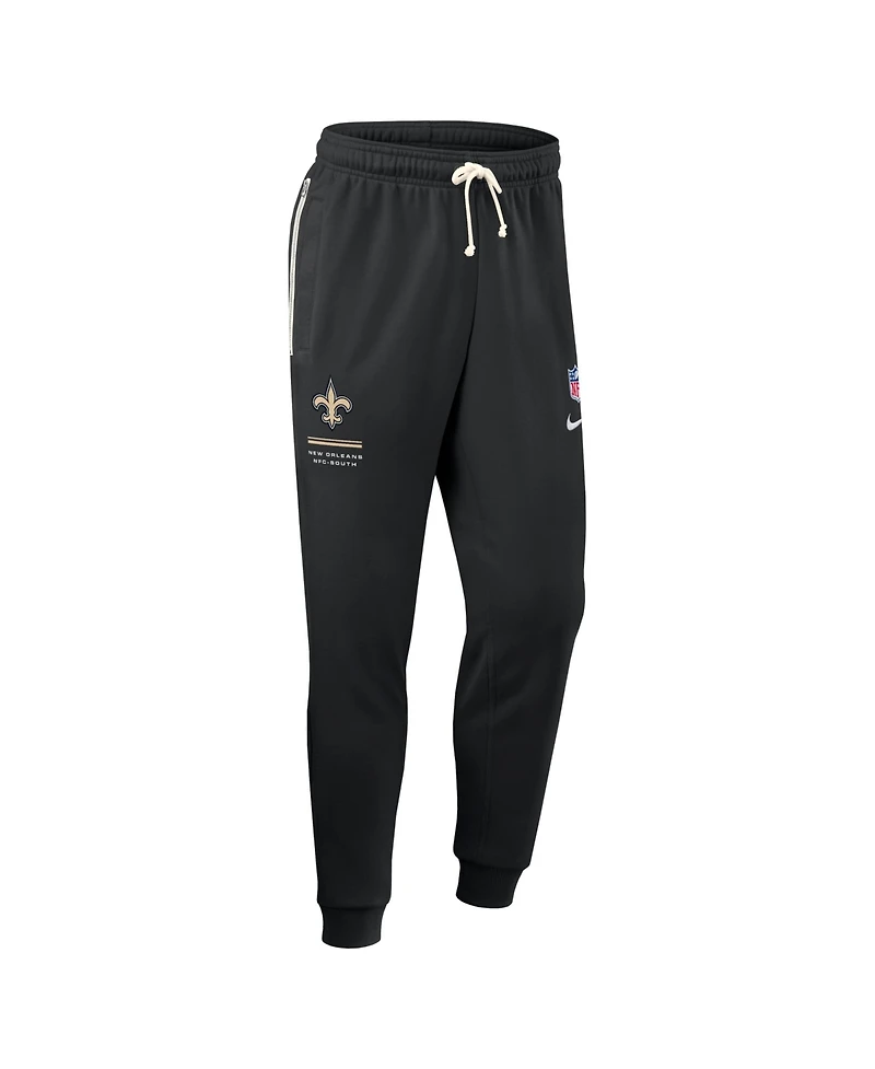 Nike Men's Black New Orleans Saints Sideline Standard Issue Dri-fit Taper Pants