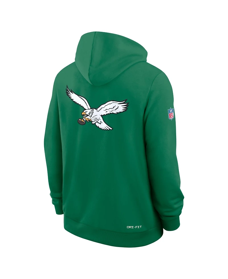 Nike Men's Kelly Green Philadelphia Eagles Alt Sideline Standard Issue Dri-fit Hoodie