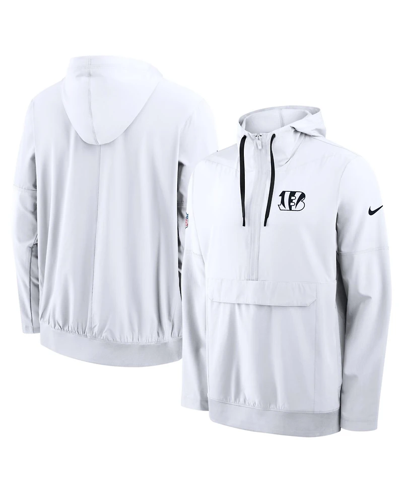 Nike Men's White Cincinnati Bengals Alt Anorak Half-Zip Hooded Jacket